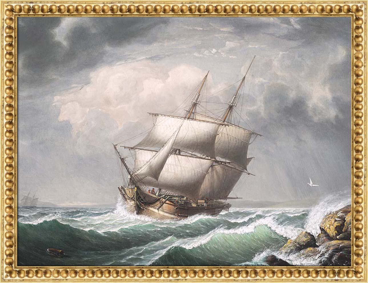 Brig Off the Maine Coast | Paper