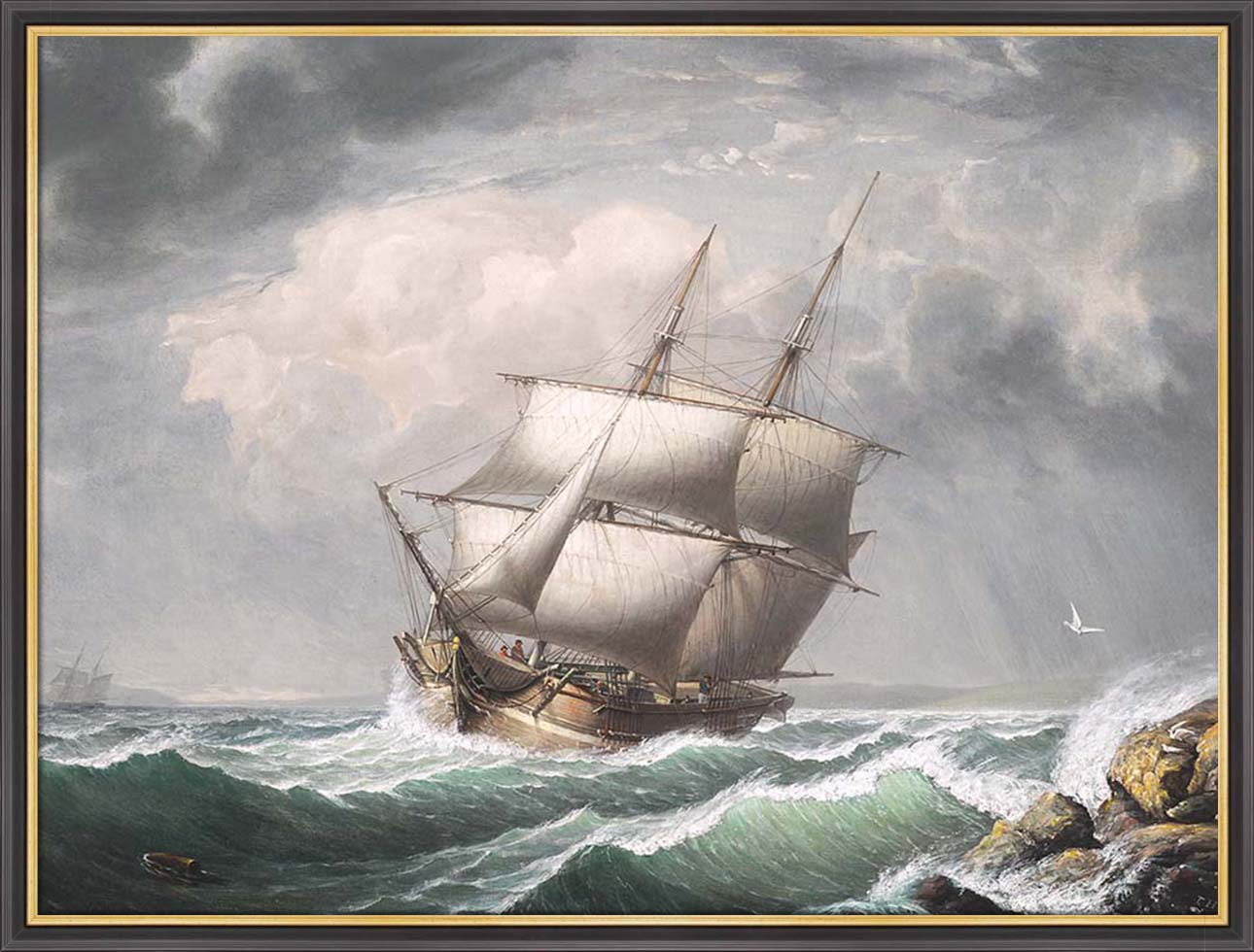 Brig Off the Maine Coast | Paper