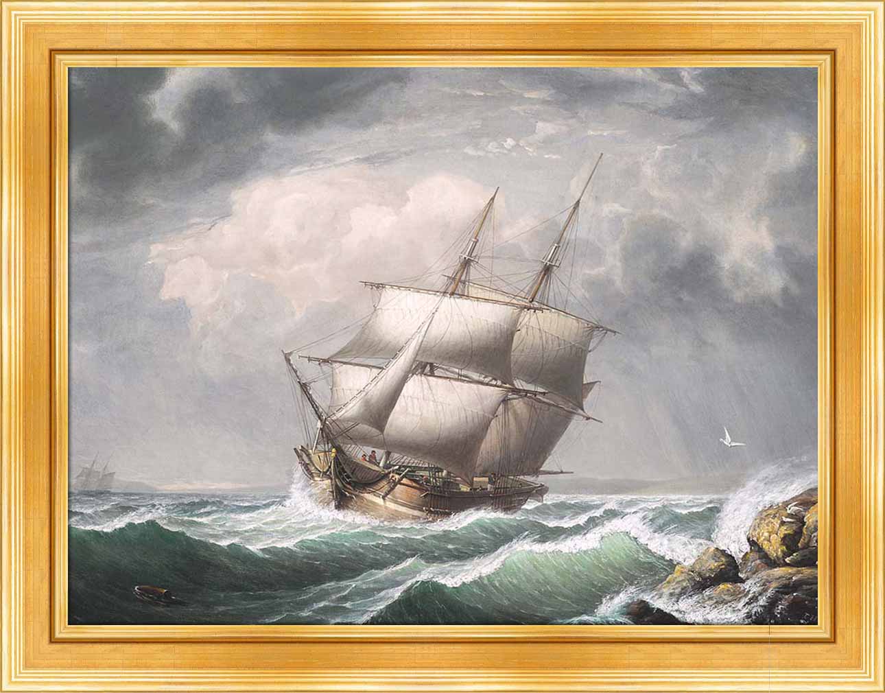 Brig Off the Maine Coast | Paper