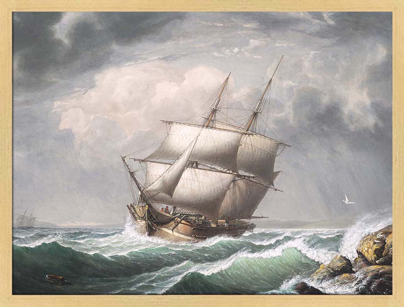 Brig Off the Maine Coast | Paper
