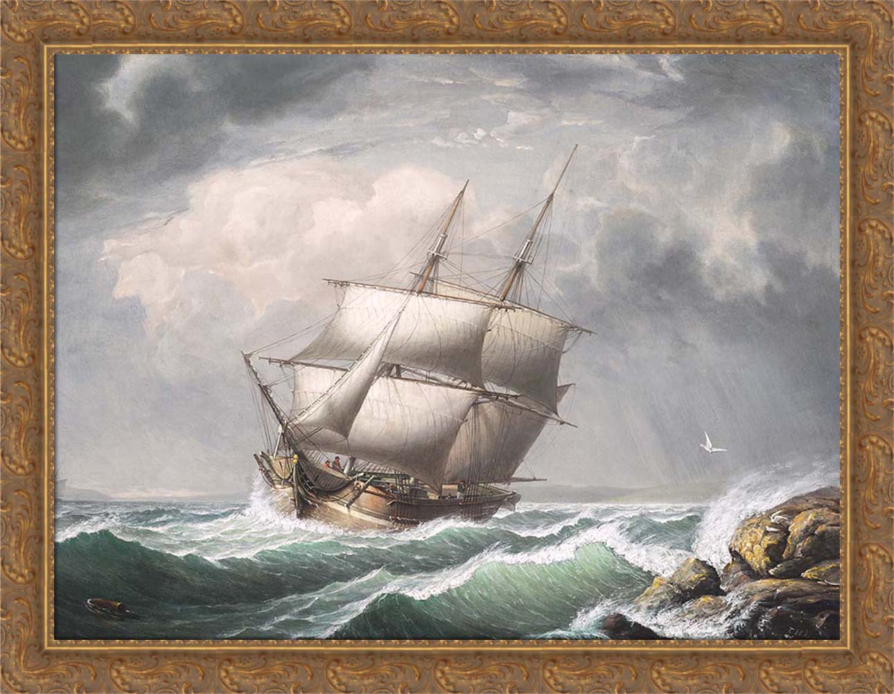 Brig Off the Maine Coast | Paper