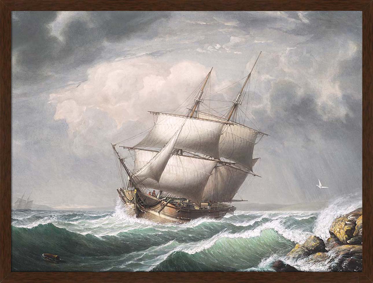 Brig Off the Maine Coast | Paper