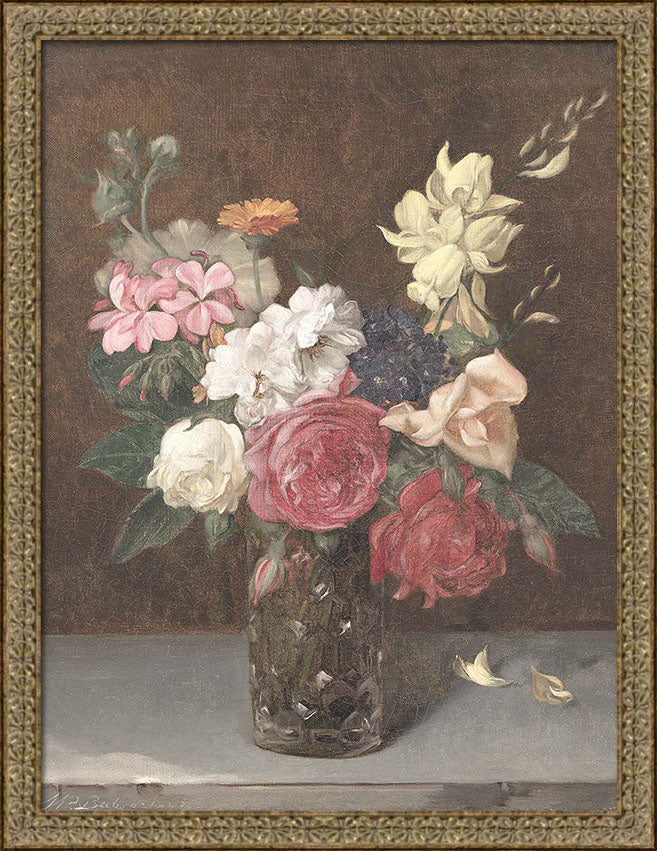 Flowers in a Cut Glass Vase | Paper