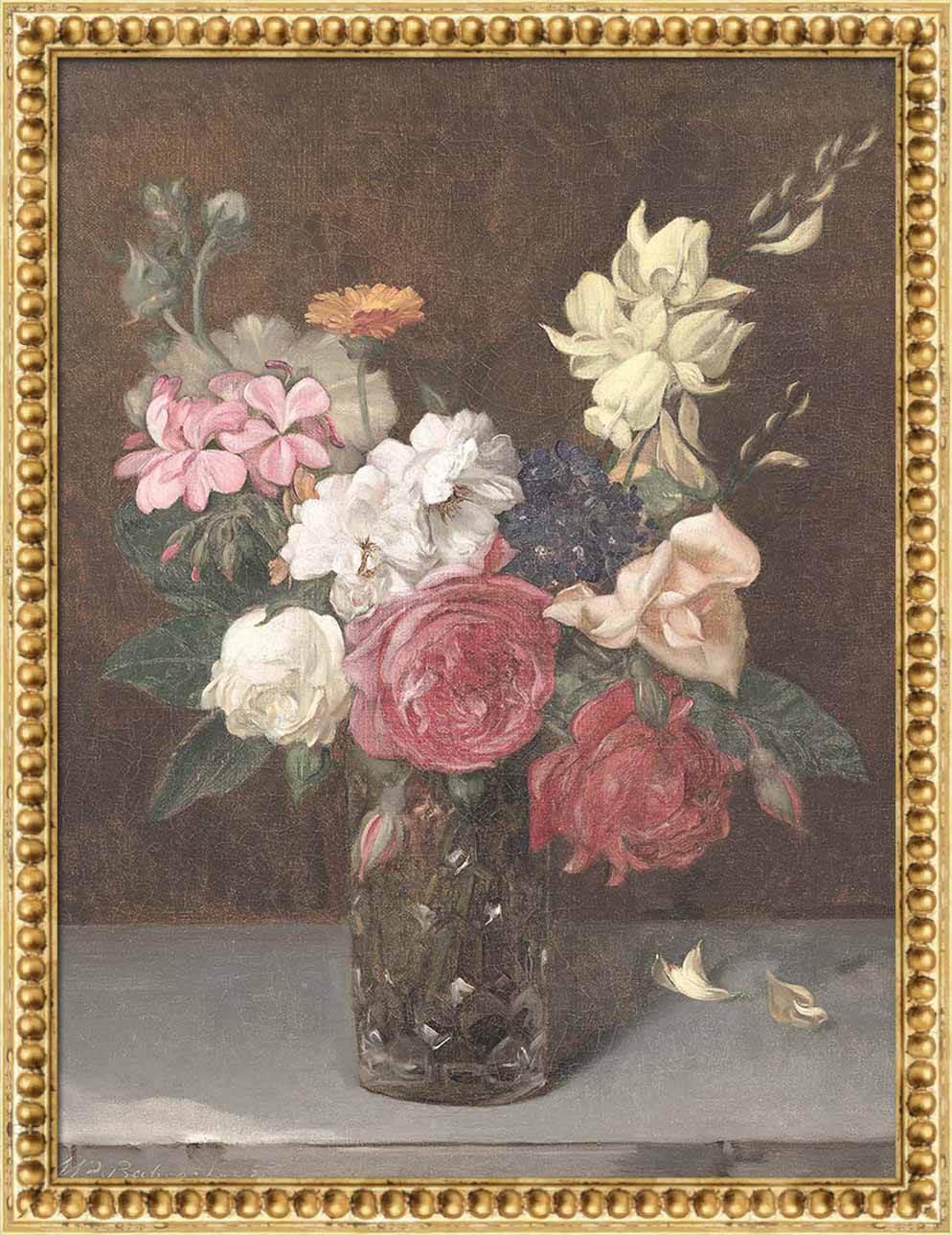 Flowers in a Cut Glass Vase | Paper
