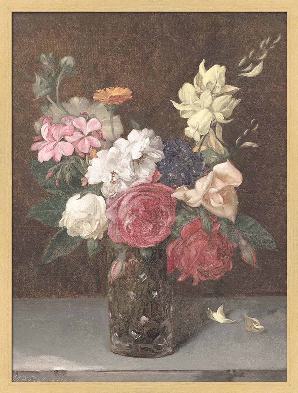 Flowers in a Cut Glass Vase | Paper