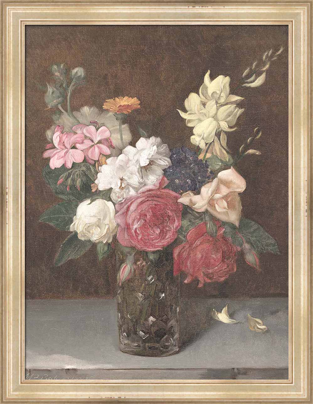 Flowers in a Cut Glass Vase | Paper