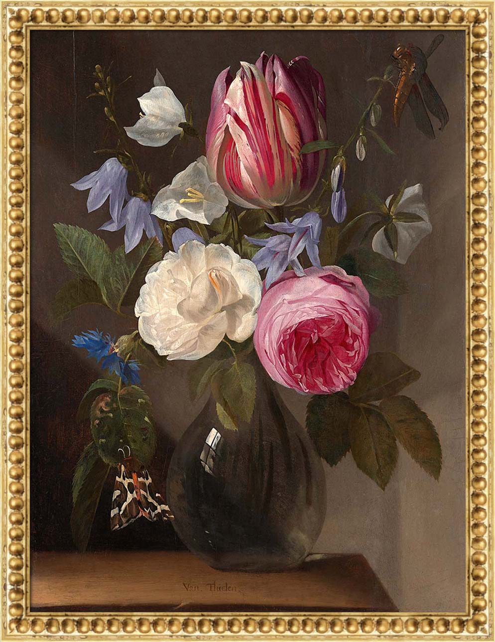 Roses and a Tulip in a Vase | Paper
