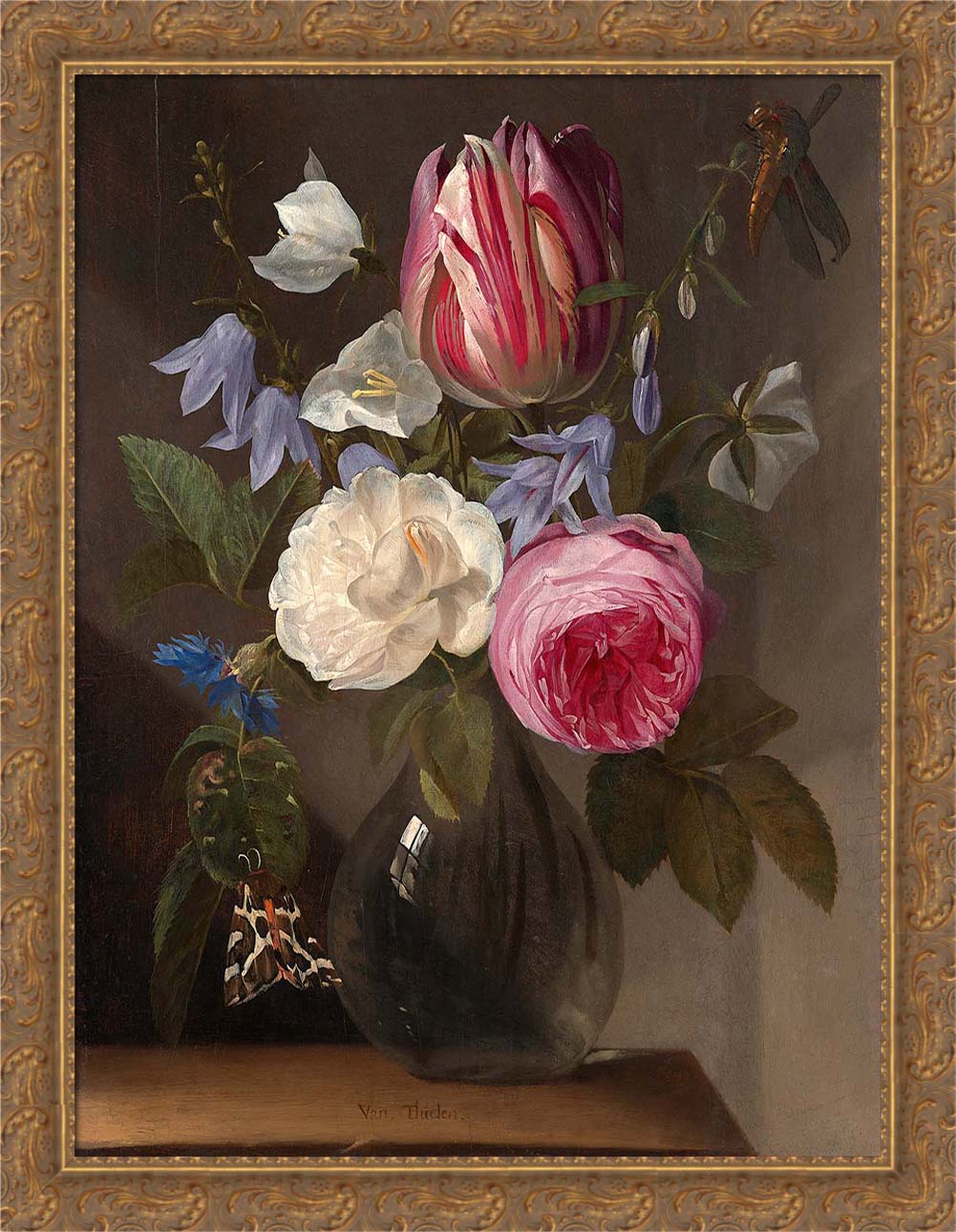 Roses and a Tulip in a Vase | Paper