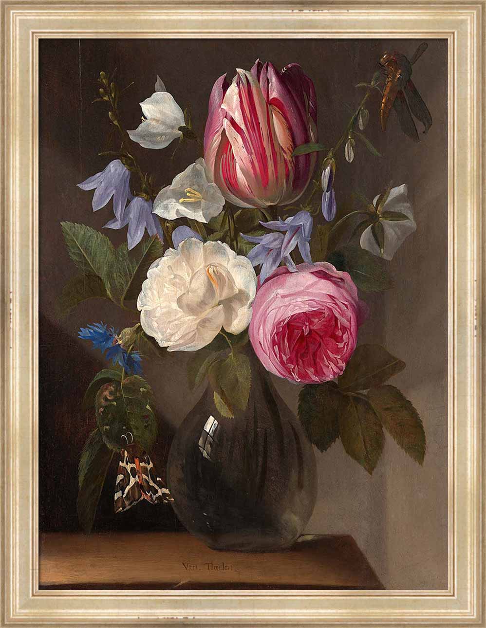 Roses and a Tulip in a Vase | Paper