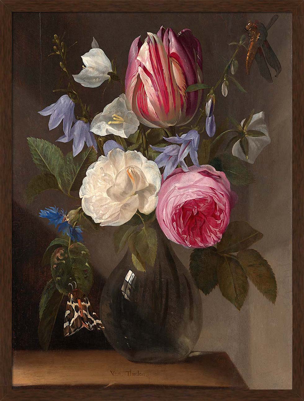Roses and a Tulip in a Vase | Paper