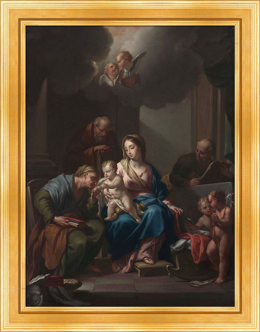 The Holy Family with Saints Anne Joachim and John the Baptist | Paper