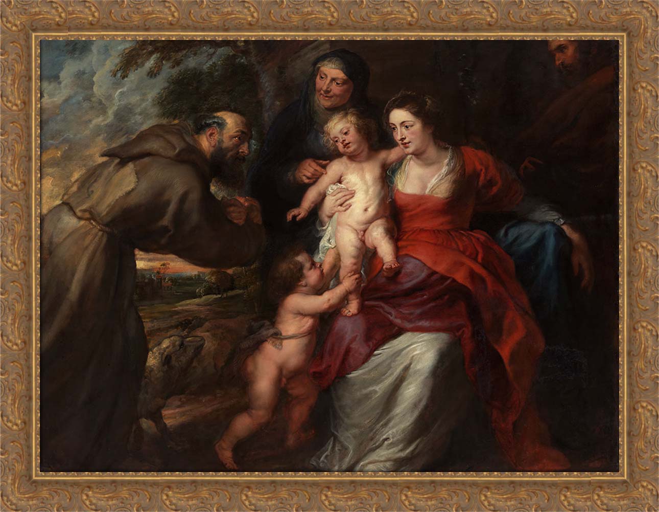 The Holy Family with Saints Francis and Anne and the Infant Saint John the Baptist | Paper