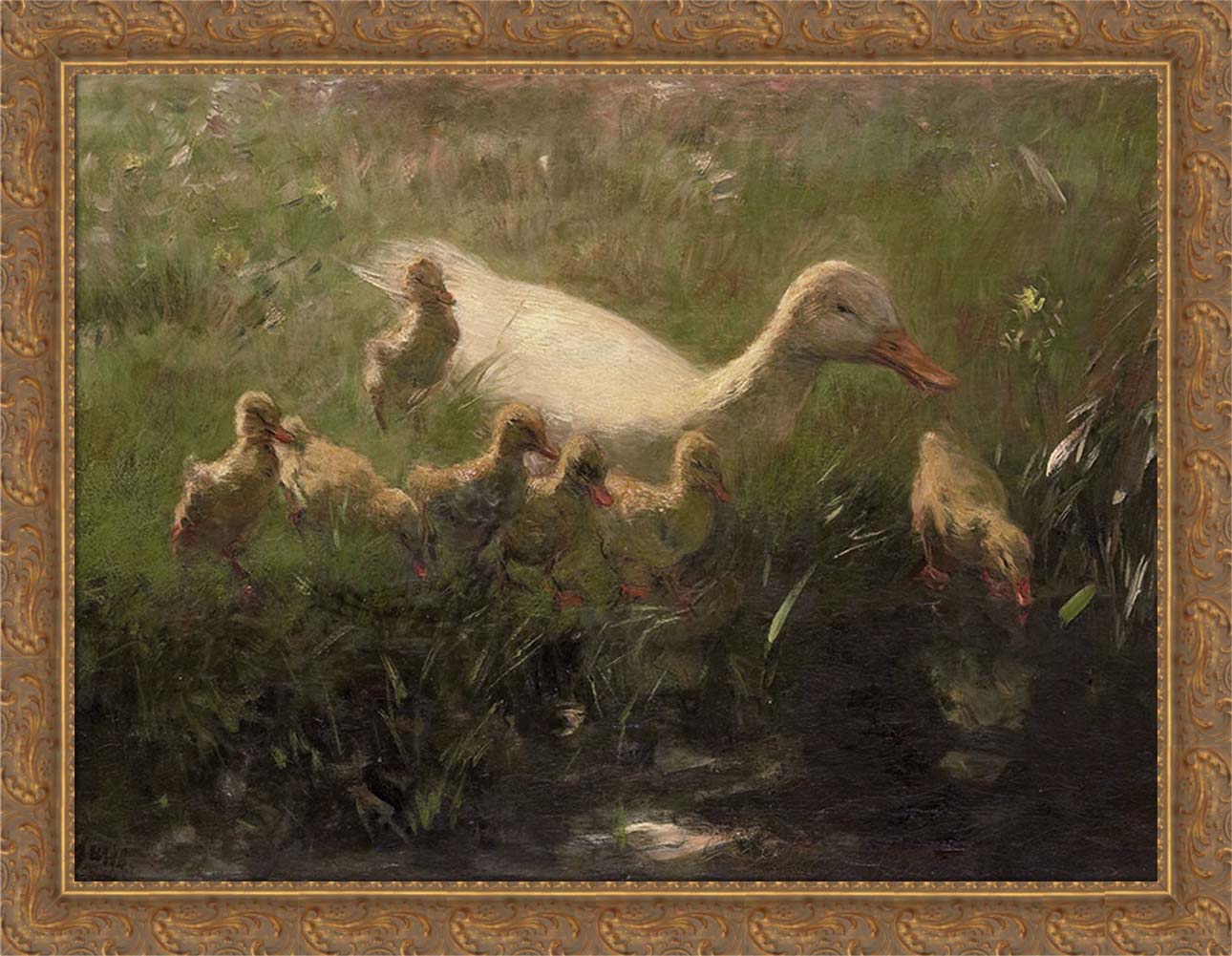 White Ducks with Chicks | Paper